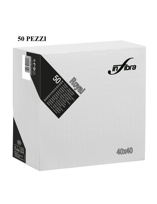 TOVAGLIOLI ROYAL BIANCO 40X40 4 VELI 50 PEZZI