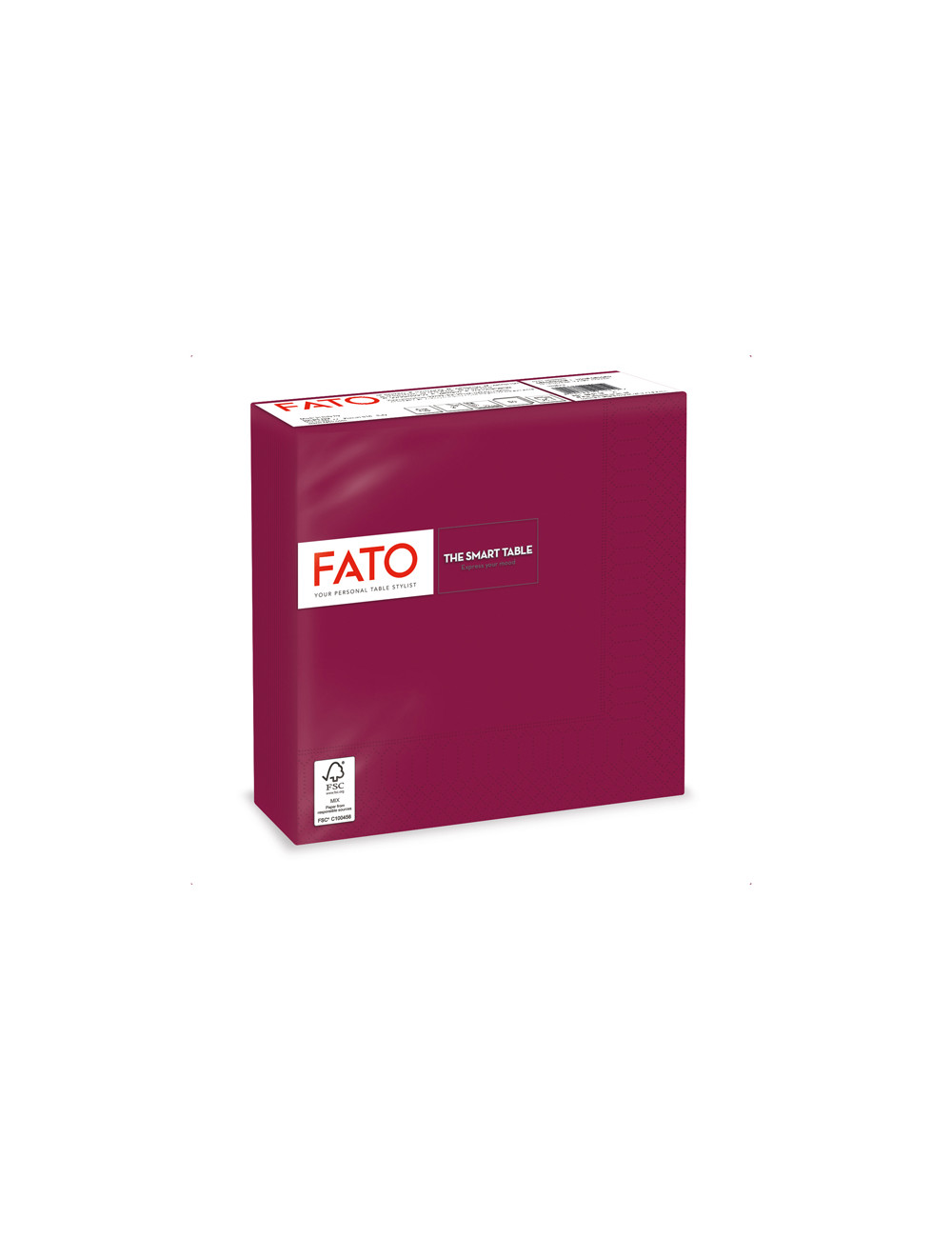 TOVAGLIOLI 33X33 2 VELI 50 PEZZI BORDEAUX