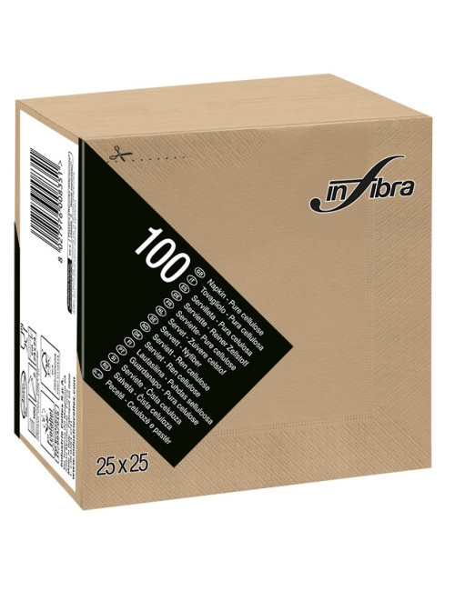 TOVAGLIOLI 25X25 2 VELI 100 PEZZI CAPPUCCINO