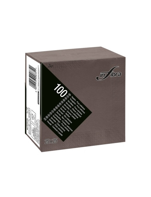 TOVAGLIOLI 25X25 2 VELI 100 PEZZI CACAO