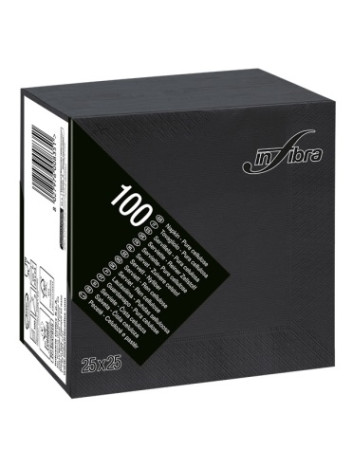 TOVAGLIOLI 25X25 2 VELI 100 PEZZI NERO