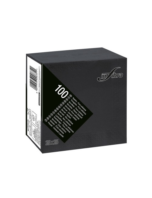 TOVAGLIOLI 25X25 2 VELI 100 PEZZI NERO