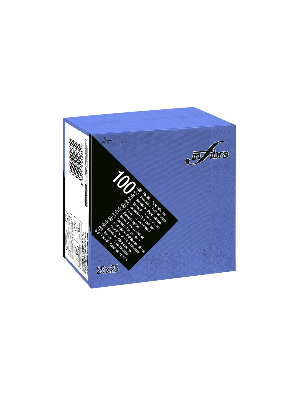 TOVAGLIOLI 25X25 2 VELI 100 PEZZI BLU NAVY