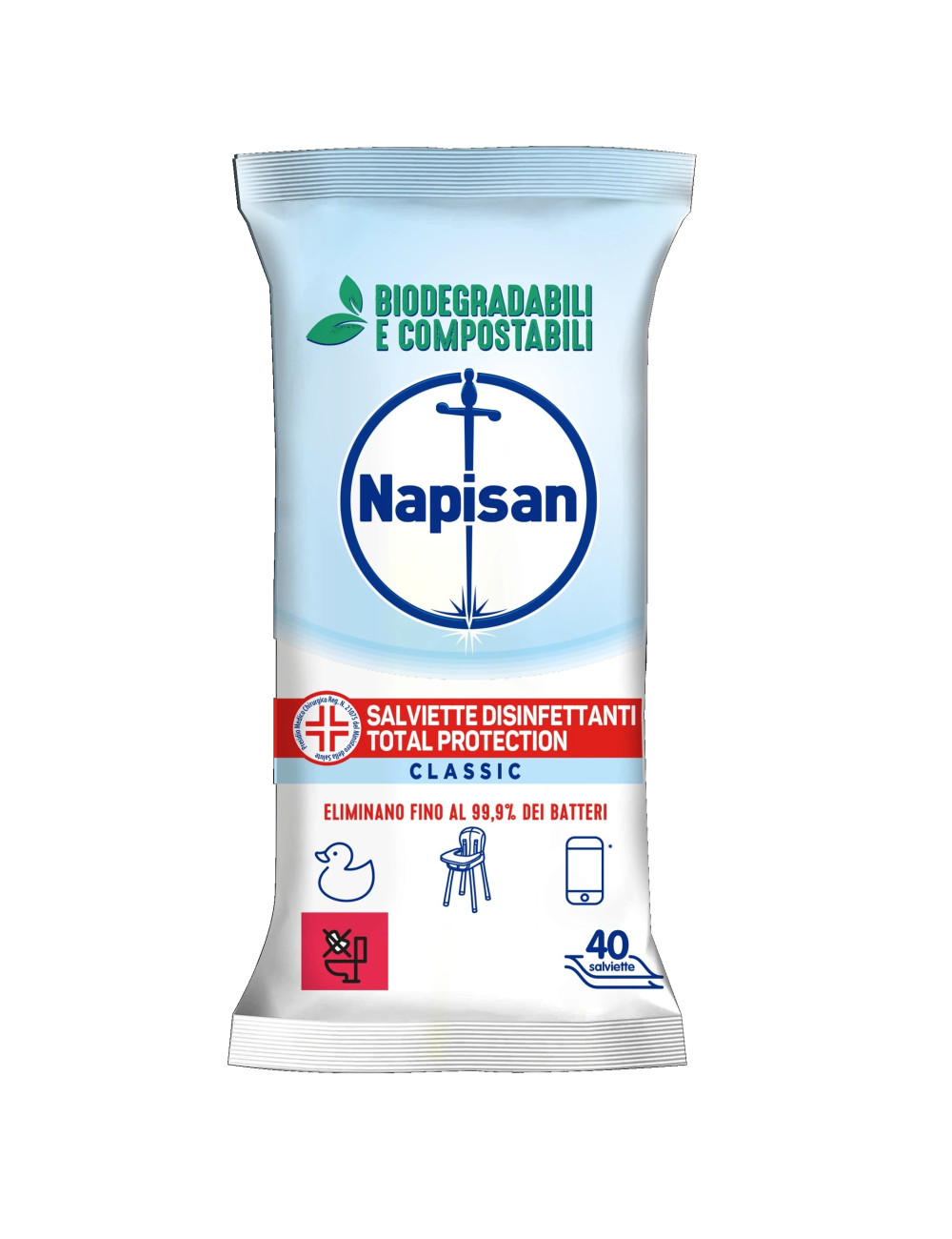 SALVIETTE DISINFETTANTI SUPERFICI 40 PEZZI