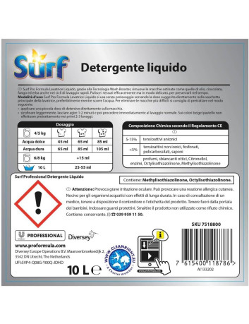 SURF PROF. CONCENTRATO LAVATRICE LIQU. 10 LT